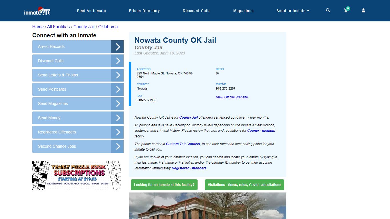 Nowata County OK Jail - Inmate Locator - Nowata, OK