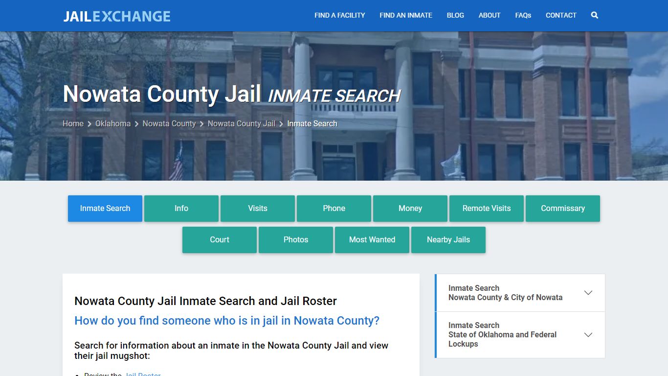 Inmate Search: Roster & Mugshots - Nowata County Jail, OK - Jail Exchange