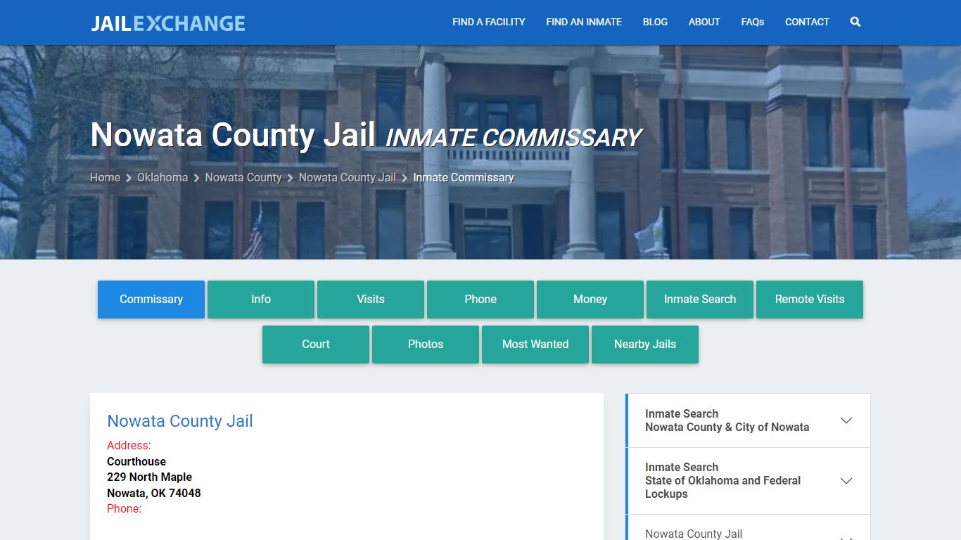 Nowata County Jail Inmate Commissary - Jail Exchange